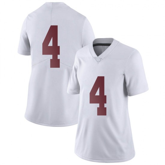 Alabama Crimson Tide Women's Brian Robinson Jr. #4 No Name White NCAA Nike Authentic Stitched College Football Jersey EH16B77VG